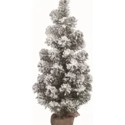 Kirkland's Home Snowy Pine Burlap Sack Base Tree, 24 In.- Trees & Topiaries
