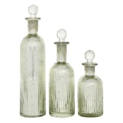 Kirkland's Home Soda Lime Glass Bottle Vases, Set Of 3- Vases
