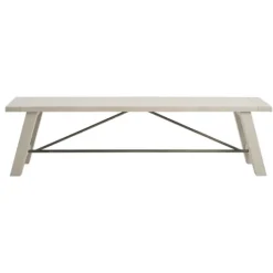 Kirkland's Home Sofia Wooden Dining Bench With Metal Bars- Dining Chairs