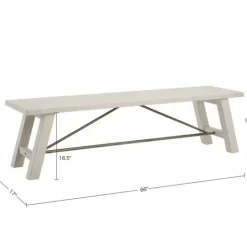 Kirkland's Home Sofia Wooden Dining Bench With Metal Bars- Dining Chairs