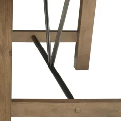 Kirkland's Home Sofia Wooden Dining Table With Metal Bars- Dining Tables