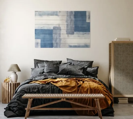 Kirkland's Home Soft Blue Abstract Wood Wall Plaque- Wall Plaques