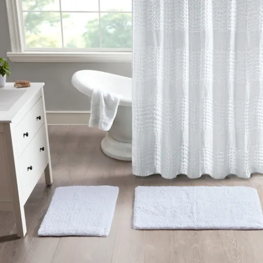 Kirkland's Home Solid Cotton Tufted Bath Mats, Set Of 2- Bathroom Rugs