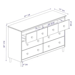 Kirkland's Home Solid Wood 6-Drawer Dresser- Dressers & Chests
