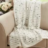Kirkland's Home Soot Black Textured Striped Tassel Throw- Blankets & Throws