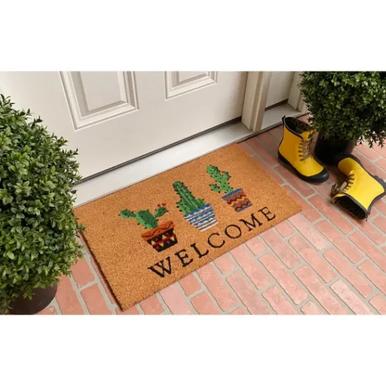 Kirkland's Home Southwestern Cactus Coir Doormat- Doormats