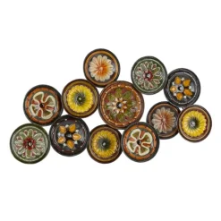 Kirkland's Home Southwestern Floral Ceramic Plates Wall Plaque- Wall Plaques