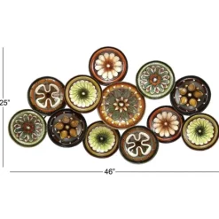 Kirkland's Home Southwestern Floral Ceramic Plates Wall Plaque- Wall Plaques