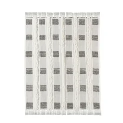 Kirkland's Home Spencer Gray And White Plaid Throw- Blankets & Throws