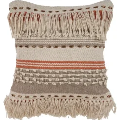Kirkland's Home Spice And Natural Chic Fringe Pillow- Pillows