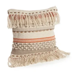 Kirkland's Home Spice And Natural Chic Fringe Pillow- Pillows