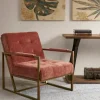 Kirkland's Home Spice Button Tufted Angular Vintage Accent Chair- Accent Chairs