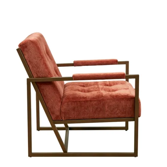 Kirkland's Home Spice Button Tufted Angular Vintage Accent Chair- Accent Chairs