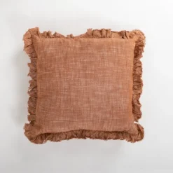 Kirkland's Home Spice Chambray Ruffle Edge Pillow- Pillows
