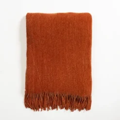 Kirkland's Home Spice Chenille Ribbed Throw- Blankets & Throws