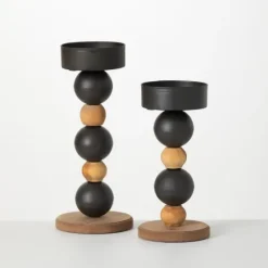 Kirkland's Home Spiked Sphere 2-Pc. Pillar Candle Holder Set- Candle Holders