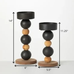 Kirkland's Home Spiked Sphere 2-Pc. Pillar Candle Holder Set- Candle Holders