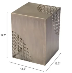 Kirkland's Home Square Antique Gold Metal Accent Table- Accent & End Tables