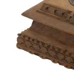 Kirkland's Home Square Carved Wood Pillar Candle Holder- Candle Holders