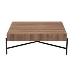 Kirkland's Home Square Light Wood X Base Coffee Table- Coffee Tables