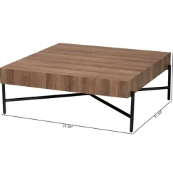 Kirkland's Home Square Light Wood X Base Coffee Table- Coffee Tables
