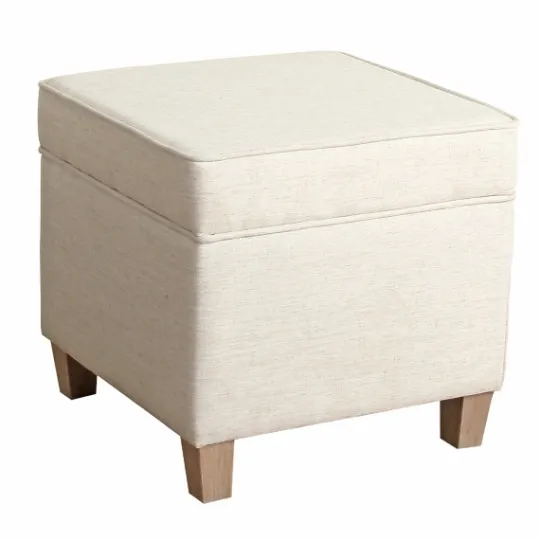 Kirkland's Home Square Oatmeal Storage Ottoman- Benches & Ottomans