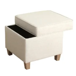Kirkland's Home Square Oatmeal Storage Ottoman- Benches & Ottomans