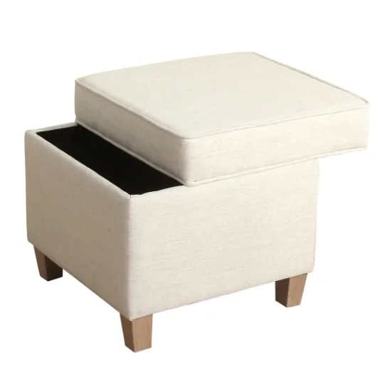 Kirkland's Home Square Oatmeal Storage Ottoman- Benches & Ottomans