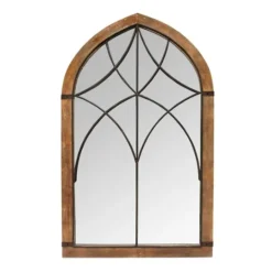 Kirkland's Home Stained Wood Frame Cathedral Wall Mirror- Decorative Mirrors