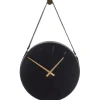 Kirkland's Home Stainless Steel Leather Strap Wall Clock- Clocks