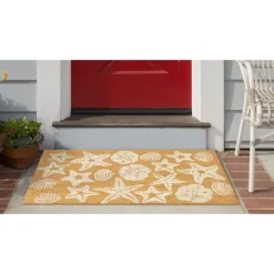 Kirkland's Home Starfish And Sand Dollars Coir Doormat- Doormats