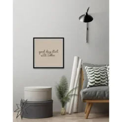Kirkland's Home Start With Coffee Framed Wall Plaque- Wall Quotes & Signs