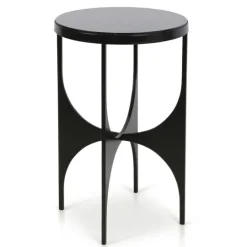 Kirkland's Home Steel And Marble Lazer Cut Side Table- Accent & End Tables