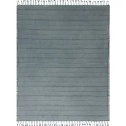 Kirkland's Home Steel Woven Stripes Cotton Throw- Blankets & Throws
