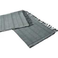 Kirkland's Home Steel Woven Stripes Cotton Throw- Blankets & Throws