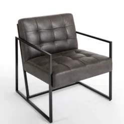 Kirkland's Home Steele Wyatt Faux Leather Accent Chair- Accent Chairs