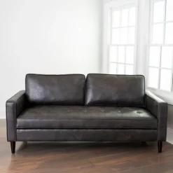 Kirkland's Home Steele Wyatt Faux Leather Sofa- Sofas & Loveseats