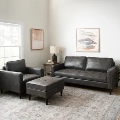 Kirkland's Home Steele Wyatt Faux Leather Sofa- Sofas & Loveseats