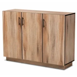 Kirkland's Home Stella Contemporary Oak 3-Door Sideboard- Cabinets & Sideboards