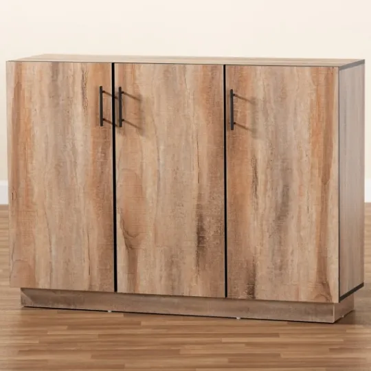 Kirkland's Home Stella Contemporary Oak 3-Door Sideboard- Cabinets & Sideboards