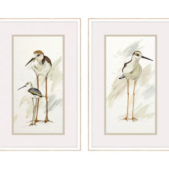 Kirkland's Home Stilt Birds Framed Art Prints, Set Of 2- Framed Art