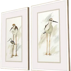 Kirkland's Home Stilt Birds Framed Art Prints, Set Of 2- Framed Art