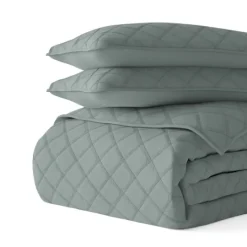 Kirkland's Home Stitched Diamond 3-Pc. King Quilt Set- Quilts