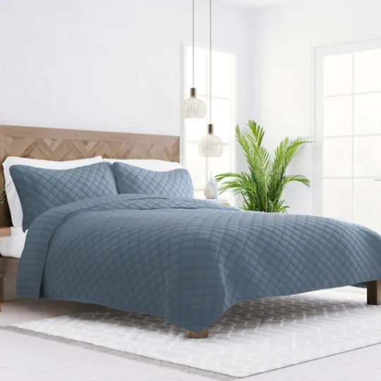 Kirkland's Home Stitched Diamond 3-Pc. King Quilt Set- Quilts
