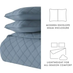 Kirkland's Home Stitched Diamond 3-Pc. King Quilt Set- Quilts