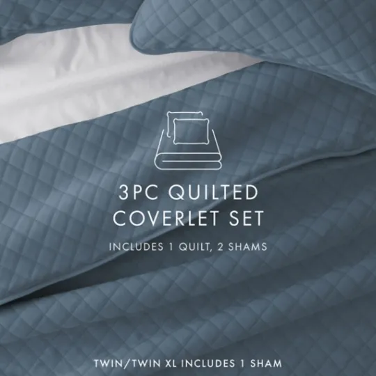 Kirkland's Home Stitched Diamond 3-Pc. King Quilt Set- Quilts
