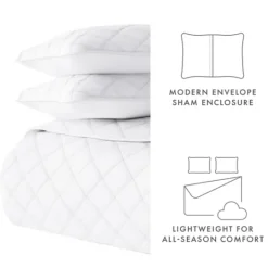 Kirkland's Home Stitched Diamond 3-Pc. King Quilt Set- Quilts
