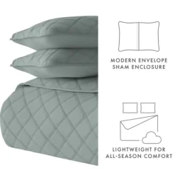 Kirkland's Home Stitched Diamond 2-Pc. Twin Quilt Set- Quilts