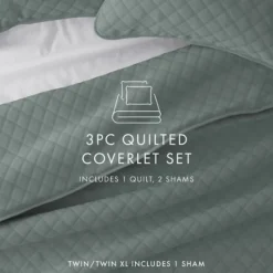Kirkland's Home Stitched Diamond 2-Pc. Twin Quilt Set- Quilts