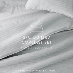 Kirkland's Home Stitched Stripes 3-Pc. King Quilt Set- Quilts